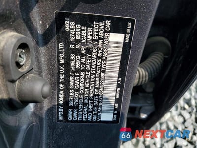 Zdjęcie 12 z 12 samochodu: 2021 HONDA CIVIC EX VIN:SHHFK7H65MU224487 - miniatura