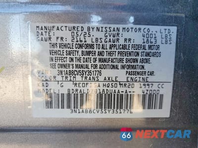 Zdjęcie 12 z 12 samochodu: 2025 NISSAN SENTRA SV VIN:3N1AB8CV5SY351776 - miniatura