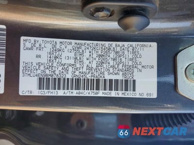 Zdjęcie 12 z 12 samochodu: 2011 TOYOTA TACOMA V6 VIN:3TMLU4EN9BM078323 - miniatura