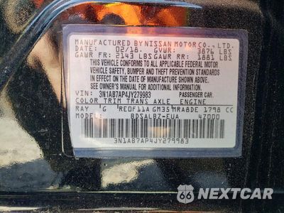 Zdjęcie 12 z 12 samochodu: 2018 NISSAN SENTRA S VIN:3N1AB7AP4JY279983 - miniatura