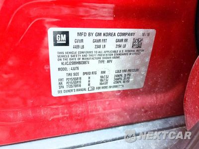 Zdjęcie 13 z 13 samochodu: 2017 BUICK ENCORE SPORT TOURING VIN:KL4CJ2SB9HB038874 - miniatura