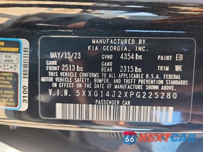 Zdjęcie 12 z 12 samochodu: 2023 KIA K5 LXS VIN:5XXG14J2XPG225280 - miniatura