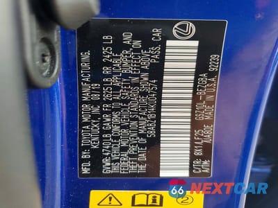 Zdjęcie 12 z 12 samochodu: 2019 LEXUS ES 350 VIN:58ABZ1B14KU047574 - miniatura