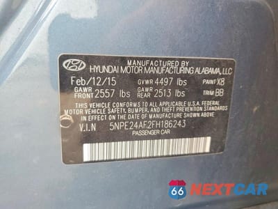 Zdjęcie 12 z 12 samochodu: 2015 HYUNDAI SONATA SE VIN:5NPE24AF2FH186243 - miniatura