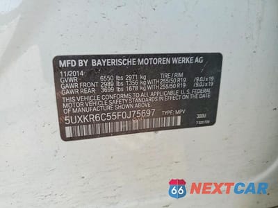 Zdjęcie 12 z 12 samochodu: 2015 BMW X5 XDRIVE50I VIN:5UXKR6C55F0J75697 - miniatura