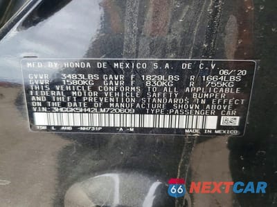 Zdjęcie 12 z 12 samochodu: 2020 HONDA FIT LX VIN:3HGGK5H42LM720609 - miniatura