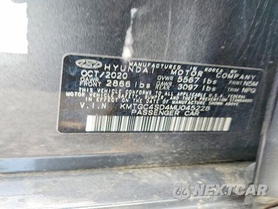 Zdjęcie 12 z 12 samochodu: 2021 GENESIS G80 3.5T VIN:KMTGC4SD4MU045228 - miniatura