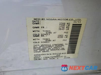 Zdjęcie 12 z 12 samochodu: 2012 NISSAN TITAN SV VIN:1N6BA0EC6CN307640 - miniatura