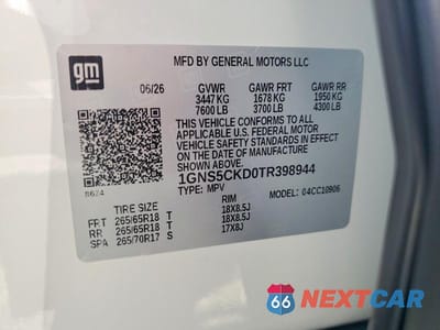 Zdjęcie 13 z 13 samochodu: 2026 CHEVROLET SUBURBAN C1500 LT VIN:1GNS5CKD0TR398944 - miniatura