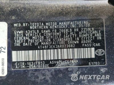Zdjęcie 12 z 12 samochodu: 2010 TOYOTA CAMRY LE VIN:4T4BF3EK2AR023682 - miniatura