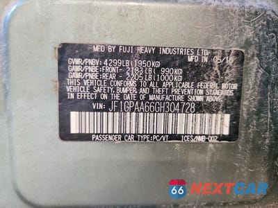 Zdjęcie 14 z 14 samochodu: 2016 SUBARU IMPREZA VIN:JF1GPAA66GH304728 - miniatura