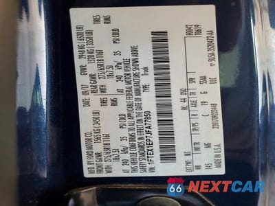 Zdjęcie 12 z 12 samochodu: 2018 FORD F150 SUPER CAB VIN:1FTEX1EP7JFA77850 - miniatura