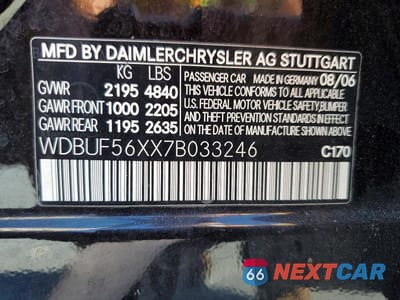 Zdjęcie 12 z 12 samochodu: 2007 MERCEDES-BENZ E 350 VIN:WDBUF56XX7B033246 - miniatura