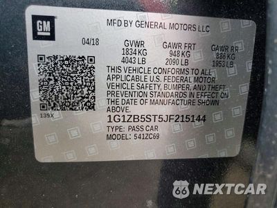 Zdjęcie 12 z 12 samochodu: 2018 CHEVROLET MALIBU LS VIN:1G1ZB5ST5JF215144 - miniatura