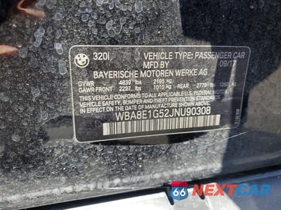 Zdjęcie 12 z 12 samochodu: 2018 BMW 320 I VIN:WBA8E1G52JNU90308 - miniatura