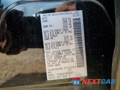 Zdjęcie 13 z 13 samochodu: 2024 NISSAN PATHFINDER SL VIN:5N1DR3CD3RC251593 - miniatura
