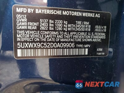 Zdjęcie 13 z 13 samochodu: 2013 BMW X3 VIN:5UXWX9C52D0A09906 - miniatura