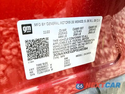 Zdjęcie 14 z 14 samochodu: 2023 CHEVROLET EQUINOX LT VIN:3GNAXKEG2PS140384 - miniatura
