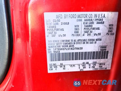 Zdjęcie 12 z 12 samochodu: 2001 FORD F-150 SUPERCREW VIN:1FTRW07L51KD78620 - miniatura