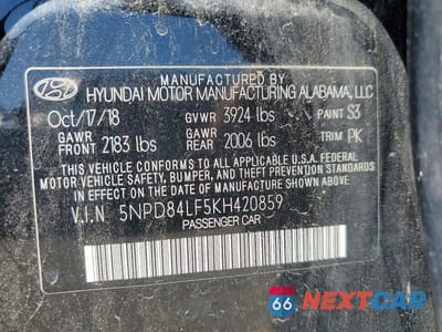 Zdjęcie 12 z 12 samochodu: 2019 HYUNDAI ELANTRA SEL VIN:5NPD84LF5KH420859 - miniatura