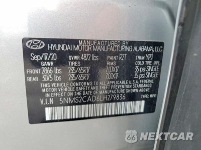 Zdjęcie 14 z 14 samochodu: 2020 HYUNDAI SANTA FE SE VIN:5NMS2CAD6LH279836 - miniatura