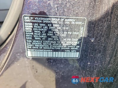 Zdjęcie 12 z 12 samochodu: 2021 VOLKSWAGEN ATLAS SEL VIN:1V2BP2CA3MC504954 - miniatura