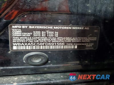 Zdjęcie 12 z 12 samochodu: 2015 BMW 535 D VIN:WBAXA5C58FD691566 - miniatura