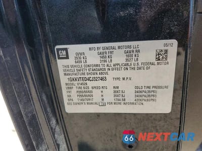 Zdjęcie 12 z 12 samochodu: 2012 GMC ACADIA DENALI VIN:1GKKVTED4CJ327463 - miniatura