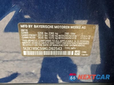 Zdjęcie 13 z 13 samochodu: 2019 BMW X3 XDRIVE30I VIN:5UXTR9C59KLD92543 - miniatura