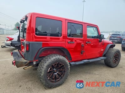 Trzecie zdjęcie samochodu z tyłu: 2014 JEEP WRANGLER UNLIMITED SAHARA VIN:1C4BJWEG0EL128355 - miniatura