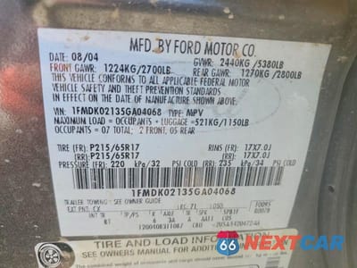 Zdjęcie 13 z 13 samochodu: 2005 FORD FREESTYLE SEL VIN:1FMDK02135GA04068 - miniatura