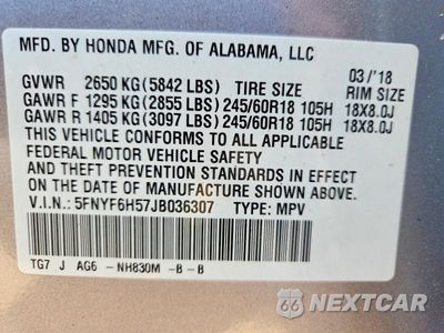 Zdjęcie 13 z 13 samochodu: 2018 HONDA PILOT EXL VIN:5FNYF6H57JB036307 - miniatura
