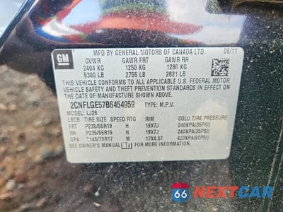 Zdjęcie 13 z 13 samochodu: 2011 CHEVROLET EQUINOX LTZ VIN:2CNFLGE57B6454959 - miniatura