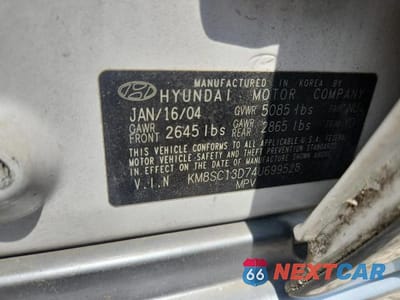 Zdjęcie 13 z 13 samochodu: 2004 HYUNDAI SANTA FE GLS VIN:KM8SC13D74U699528 - miniatura