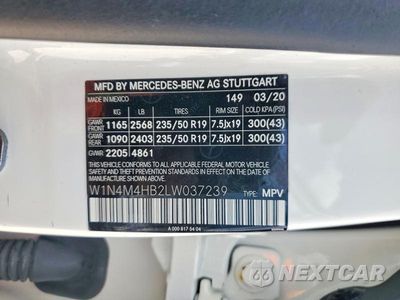 Zdjęcie 13 z 13 samochodu: 2020 MERCEDES-BENZ GLB 250 4MATIC VIN:W1N4M4HB2LW037239 - miniatura