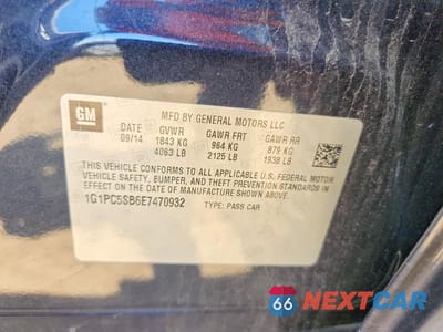 Zdjęcie 12 z 12 samochodu: 2014 CHEVROLET CRUZE LT VIN:1G1PC5SB6E7470932 - miniatura