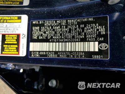 Zdjęcie 13 z 13 samochodu: 2021 TOYOTA CAMRY SE VIN:44T1G11AK9MU53208 - miniatura
