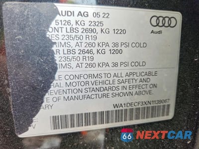 Zdjęcie 13 z 13 samochodu: 2022 AUDI Q3 PREMIUM S LINE 45 VIN:WA1DECF3XN1139067 - miniatura
