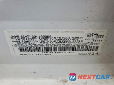 Zdjęcie 14 z 14 samochodu: 2004 MITSUBISHI OUTLANDER LS VIN:JA4LX31F44U025165 - miniatura