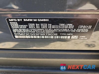 Zdjęcie 13 z 13 samochodu: 2023 BMW XM VIN:5YM23CS03P9R79038 - miniatura