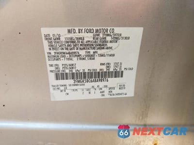 Zdjęcie 12 z 12 samochodu: 2010 FORD FLEX SE VIN:2FMGK5BC6ABA98976 - miniatura
