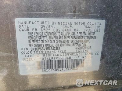 Zdjęcie 12 z 12 samochodu: 2024 NISSAN KICKS S VIN:3N1CP5BV1RL547862 - miniatura