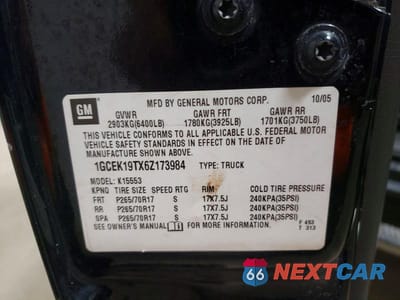 Zdjęcie 12 z 12 samochodu: 2006 CHEVROLET SILVERADO K1500 VIN:1GCEK19TX6Z173984 - miniatura