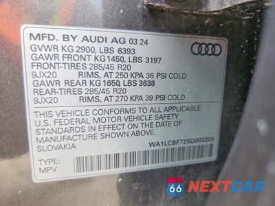 Zdjęcie 13 z 13 samochodu: 2025 AUDI Q7 PREMIUM PLUS VIN:WA1LCBF72SD003203 - miniatura