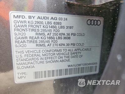 Zdjęcie 13 z 13 samochodu: 2025 AUDI Q7 PREMIUM PLUS VIN:WA1LCBF72SD003203 - miniatura