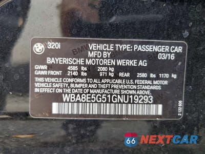 Zdjęcie 12 z 12 samochodu: 2016 BMW 320 XI VIN:WBA8E5G51GNU19293 - miniatura