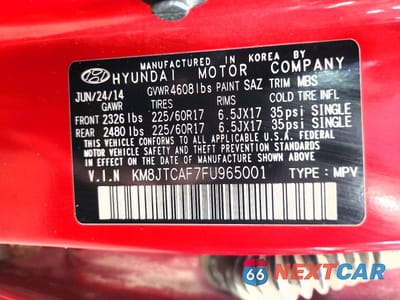 Zdjęcie 13 z 13 samochodu: 2015 HYUNDAI TUCSON GLS VIN:KM8JTCAF7FU965001 - miniatura