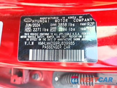 Zdjęcie 12 z 12 samochodu: 2024 HYUNDAI ELANTRA SEL VIN:KMHLM4DG9RU839985 - miniatura