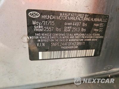 Zdjęcie 12 z 12 samochodu: 2015 HYUNDAI SONATA SE VIN:5NPE24AF0FH238971 - miniatura