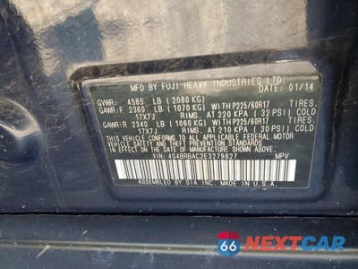 Zdjęcie 14 z 14 samochodu: 2014 SUBARU OUTBACK 2.5I VIN:4S4BRBAC2E3279827 - miniatura